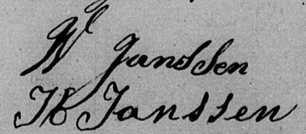 Handtekeningen Hendrik Janssen en zijn zoon Willem